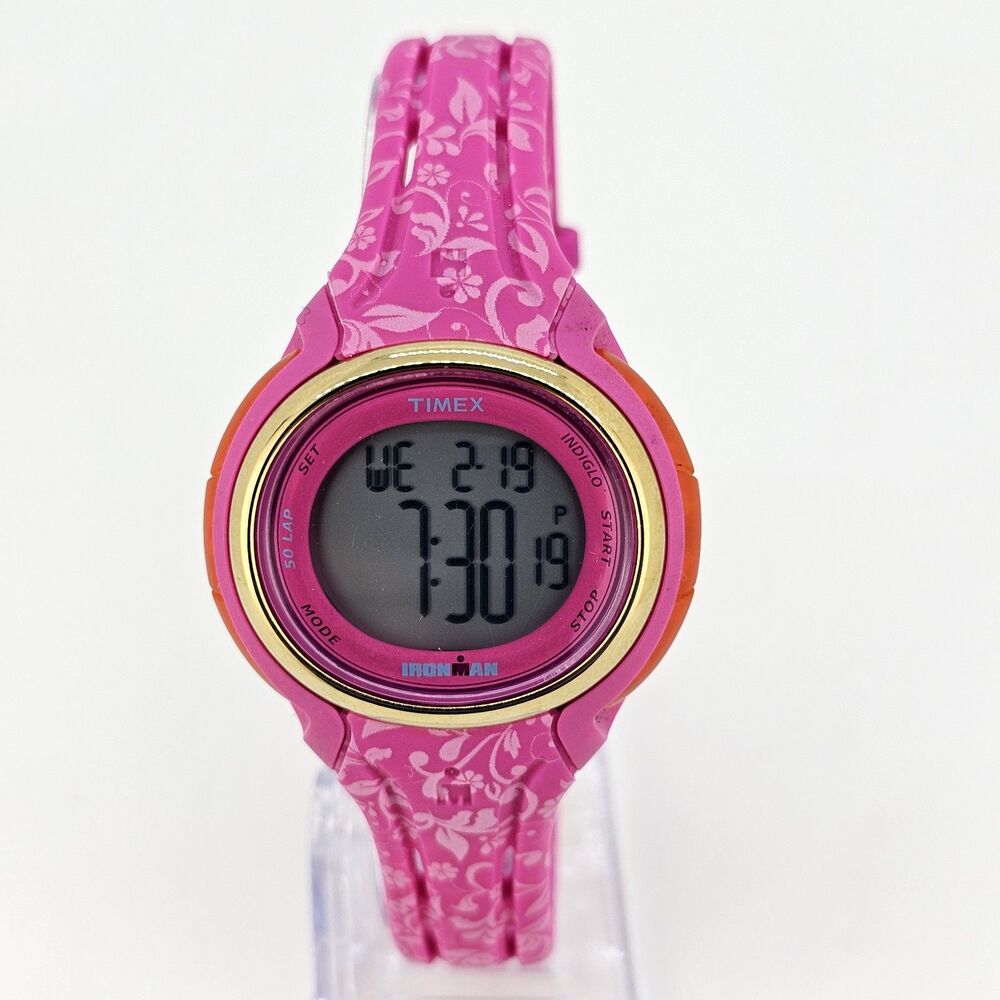 Timex Ironman 30th Anniversary Women's Digital Watch 38MM Pink Bands New Battery